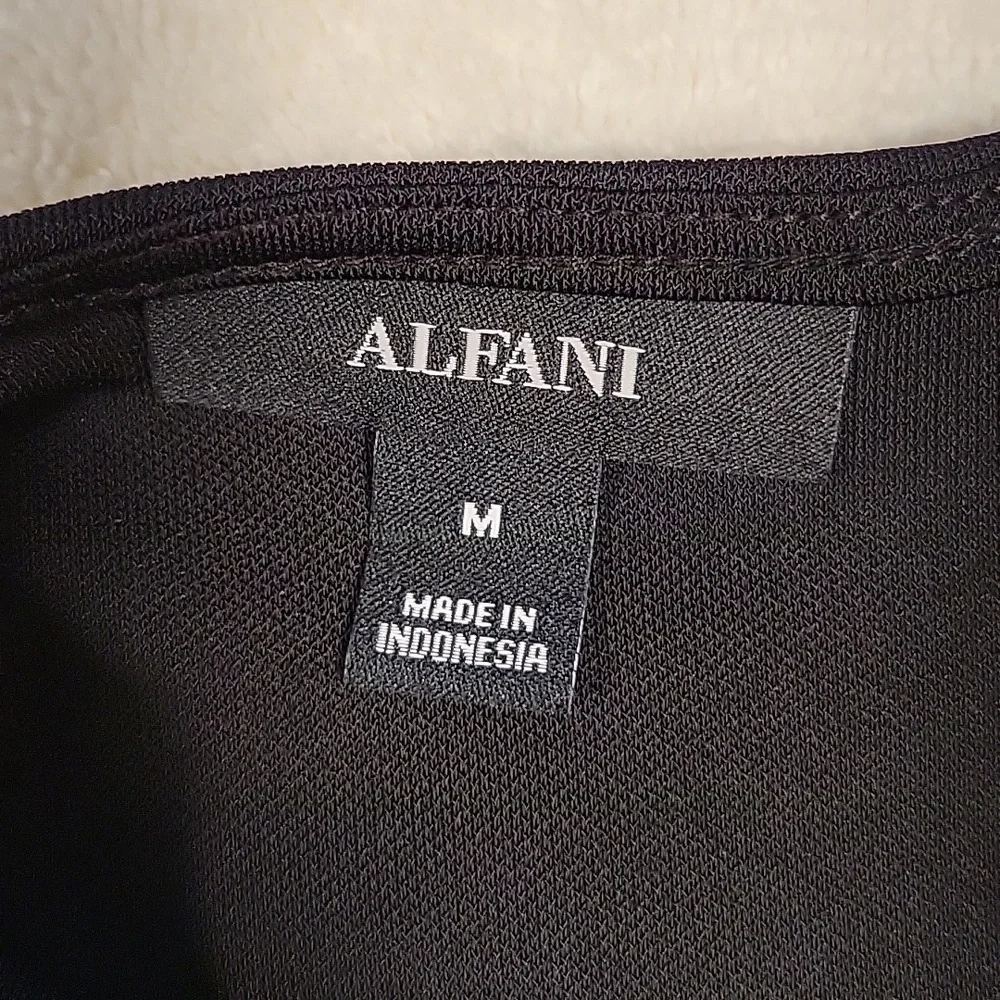 Alfani Black Draped Neck Flutter Sleeve Top - Picture 10 of 12